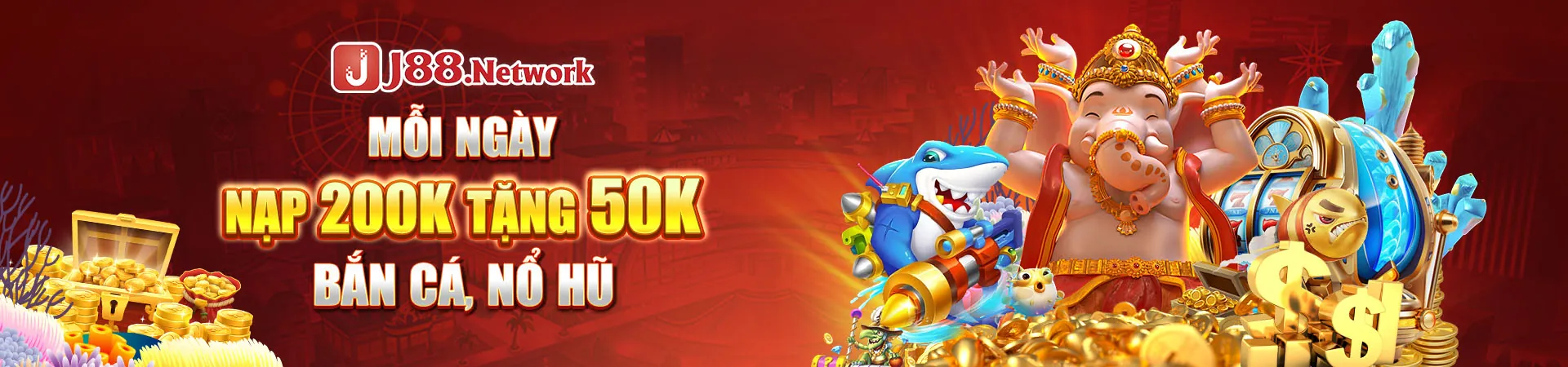 Hình ảnh chính sảnh Nổ Hũ goo888 với các máy slot rực rỡ và biểu tượng jackpot